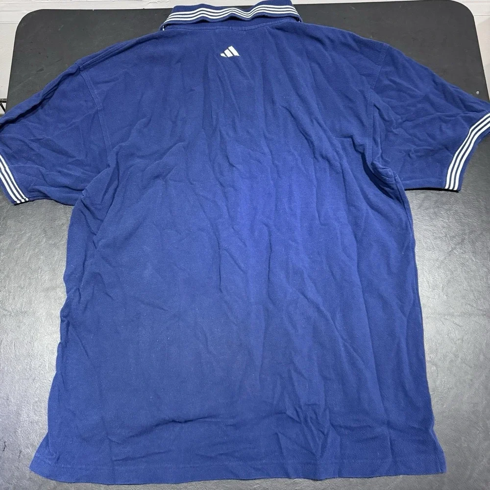 Men's Vintage Adidas Team New York Yankees Embroidered Blue Polo Shirt Size XL‎